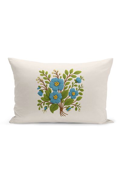 Bertille Home Husă de pernă imprimată digitală pe două părți (aspect de model de broderie Punch/Punch)