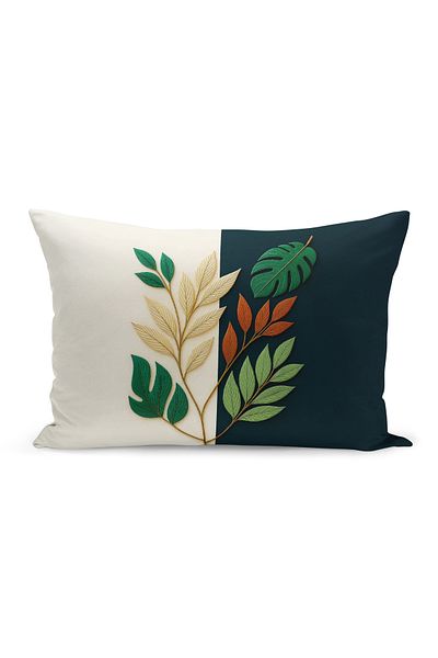 Bertille Home Husă de pernă imprimată digitală pe două părți (aspect de model de broderie Punch/Punch)