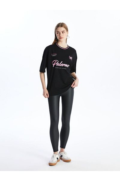 LC Waikiki Black Women's Elastic Waist Extra Tight Fit Plain Leggings
