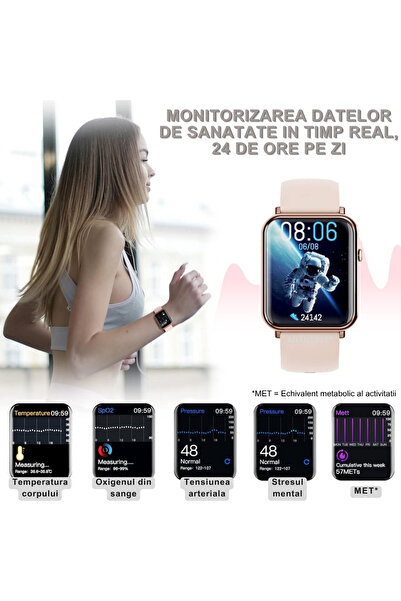 MIANDREE Women's Smartwatch, Fitness, Notifications, 2.1" Screen, BT 5.3 Calling, Camera Control