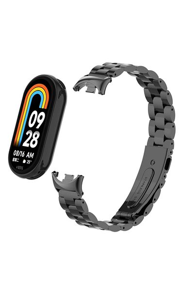 O Ozone Metal Watch Strap For Xiaomi Mi Band 8 / Xiaomi Smart Band 8 - Black