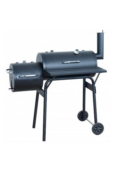 O-Grill Charcoal BBQ Smoker 2-in-1, Wichita Smoker, grill and smoker, thermometer, 116.5 X115 cm, metal, bla