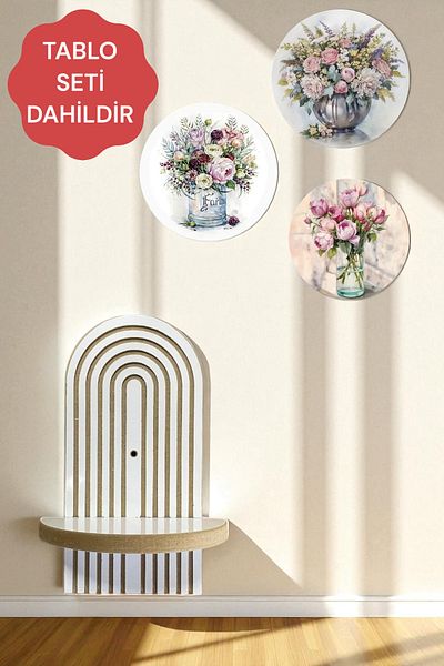 varje think outside the box Semplice Wall Shelf Set and Decorative Oval 3 Piece Table