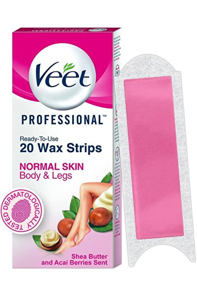 Veet - مجموعة إزالة الشعر بالشمع لكامل الجسم للبشرة العادية، 20 شريطًا
