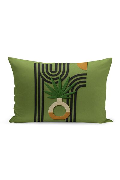 Bertille Home Husă de pernă imprimată digitală pe două părți (aspect de model de broderie Punch/Punch)