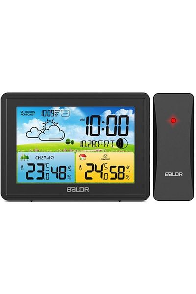 ideal STORE Wireless Weather Station IDL Baldr@+ with External Sensor, Hygrometer, Barometer, Weather Forecast,