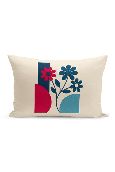 Bertille Home Husă de pernă imprimată digitală pe două părți (aspect de model de broderie Punch/Punch)