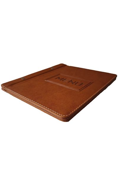 ankara menü A5 23X15 cm Blue Thermo Leather Menu Container – Transparent Acetate, Handcrafted Production