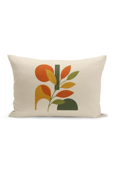Bertille Home Husă de pernă imprimată digitală pe două părți (aspect de model de broderie Punch/Punch)