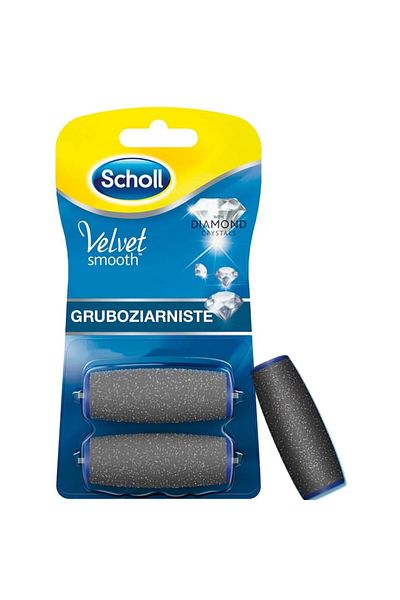 Scholl Set 2 rezerve pila electrica Scholl Velvet Smooth Wet & Dry cu cristale de diamant, Gri