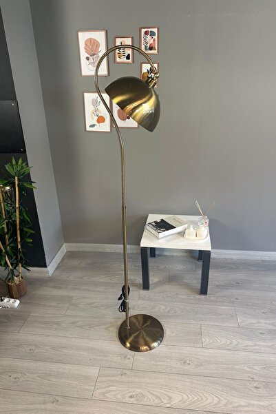 Bamyum Eskitme Renk Lambader Modern Dekoratif Metal Oturma Odası Çalışma Odası Zemin Lambası