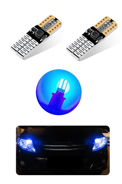 Oto Çizgi T10 Led Dipsiz W5w Canbus 24 Ledli Buz Mavi ( İce Blue ) Park Plaka...