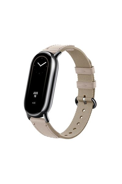 O Ozone Xiaomi Mi Band 8 Nylon + Leather Watch Band | Beige