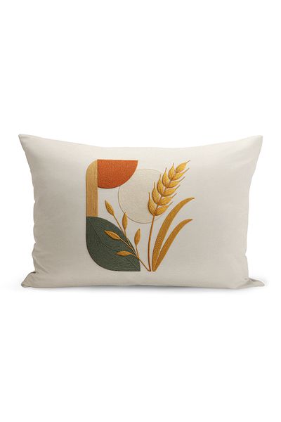 Bertille Home Husă de pernă imprimată digitală pe două părți (aspect de model de broderie Punch/Punch)