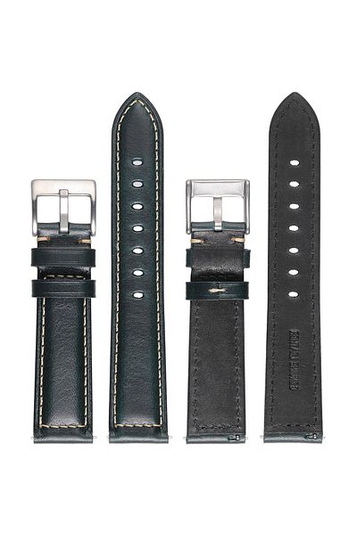 O Ozone 22mm Leather Bands | Samsung Galaxy Watch 3 45mm/Galaxy Watch 46mm/Gear S3 Frontier/Classic | Black