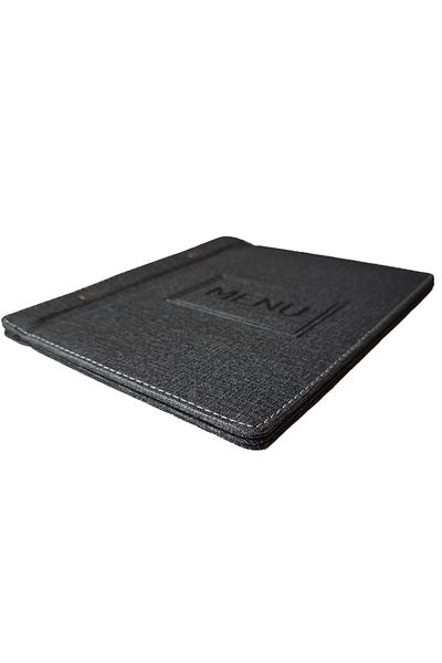 ankara menü A5 23X15 cm Blue Thermo Leather Menu Container – Transparent Acetate, Handcrafted Production