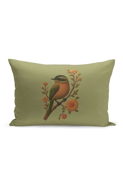 Bertille Home Husă de pernă imprimată digitală pe două părți (aspect de model de broderie Punch/Punch)