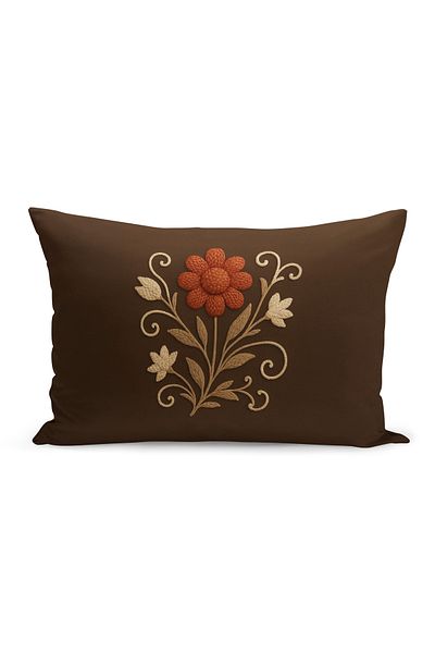 Bertille Home Husă de pernă imprimată digitală pe două părți (aspect de model de broderie Punch/Punch)