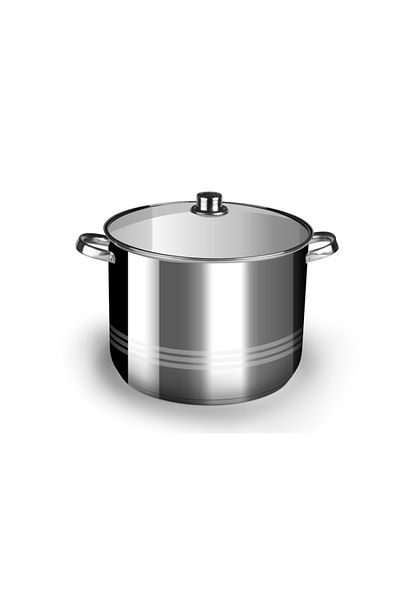 Perfect Home Oala inox + capac sticlă 3,5 L