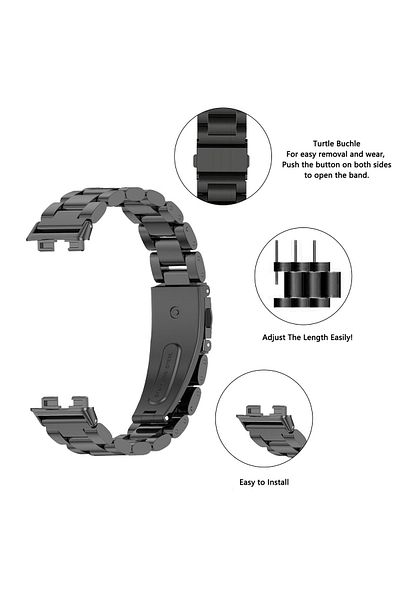 O Ozone Huawei Band 8 | Huawei Band 9 | Stainless Steel Straps | Black