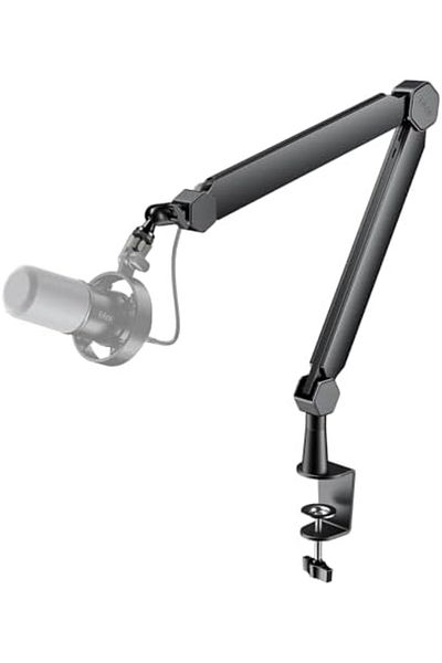 Fifine Mic Boom Arm, Microphone Stand with Cable Management Channel, Fully Adjustable, Heavy Duty Me