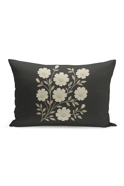 Bertille Home Husă de pernă imprimată digitală pe două părți (aspect de model de broderie Punch/Punch)