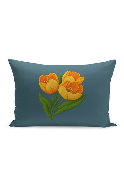 Bertille Home Husă de pernă imprimată digitală pe două părți (aspect de model de broderie Punch/Punch)