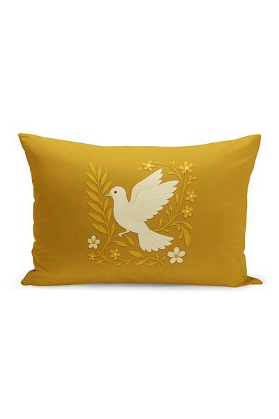 Bertille Home Husă de pernă imprimată digitală pe două părți (aspect de model de broderie Punch/Punch)
