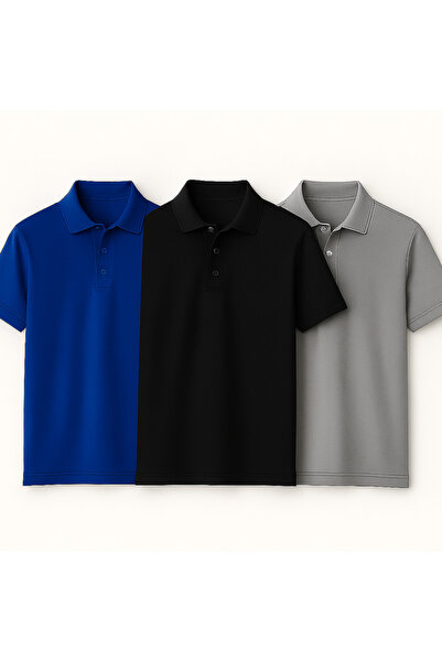 FATBAG Men's Solid Regular Fit Half Sleeve Polo T-Shirts (Combo Pack of 3)