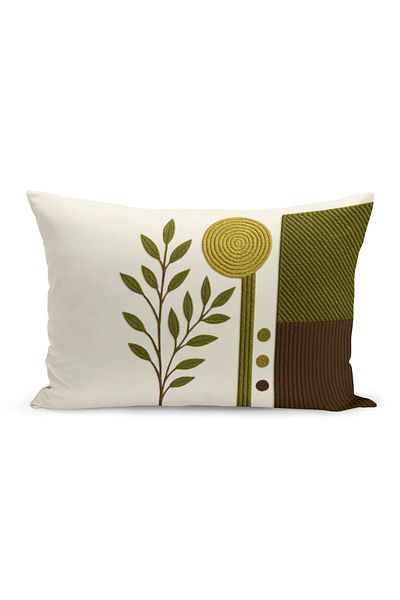 Bertille Home Husă de pernă imprimată digitală pe două părți (aspect de model de broderie Punch/Punch)