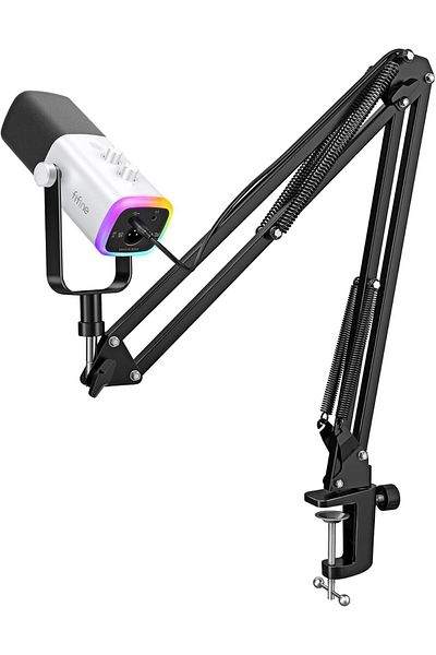 Fifine Gaming XLR/USB Microphone Kit, Streaming Dynamic Microphone Set for PC/PS5, Computer Mic for