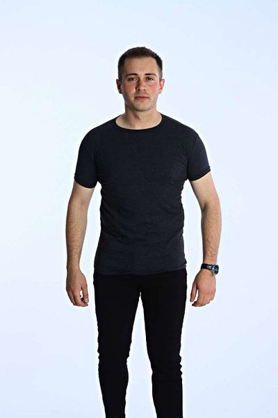Benim Denim Eco Slimfit Basic T-Shirt Smoked