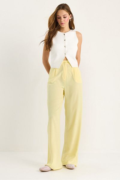 Bianco Lucci Women's High Waist Ayrobin Fabric Palazzo Pants 3957 60281083