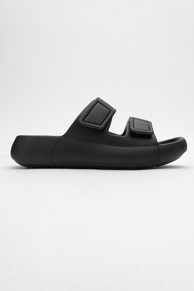 CCWAY AYAKKABI Men's Buckle Slippers Black