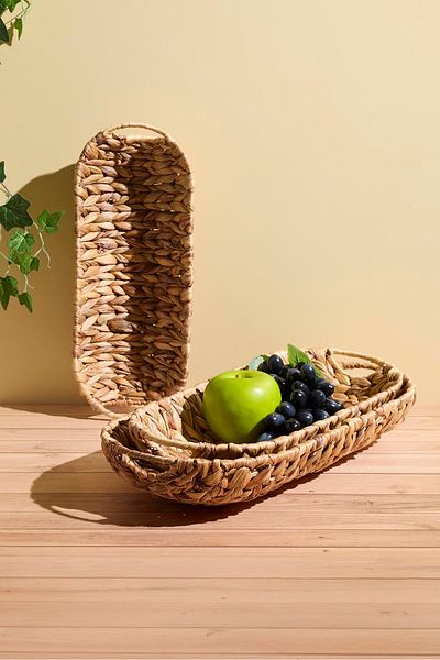Perotti Cliento Set of 3 Oval Handle Wicker Tray
