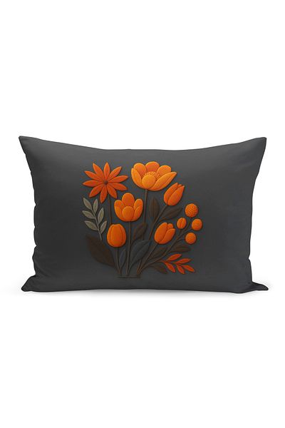 Bertille Home Husă de pernă imprimată digitală pe două părți (aspect de model de broderie Punch/Punch)