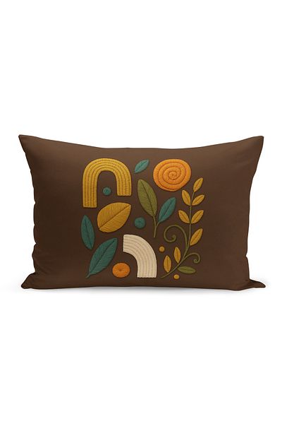 Bertille Home Double Side Digital Printed Throw Pillow Case (Punch/Punch Embroidery Pattern Look)