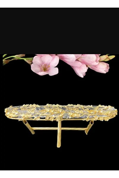 AZADE BAKIR Brass Multi-Flower Single Layer Glass Presentation Bowl