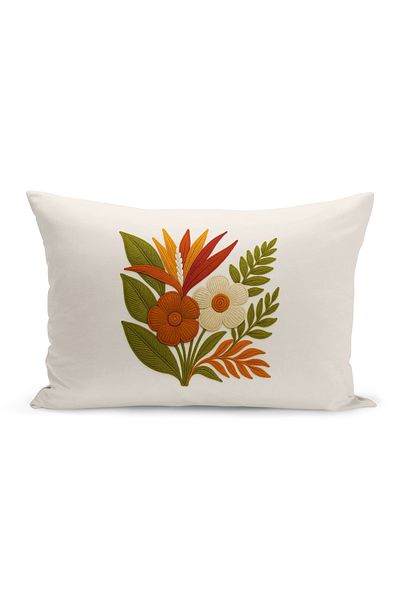 Bertille Home Husă de pernă imprimată digitală pe două părți (aspect de model de broderie Punch/Punch)