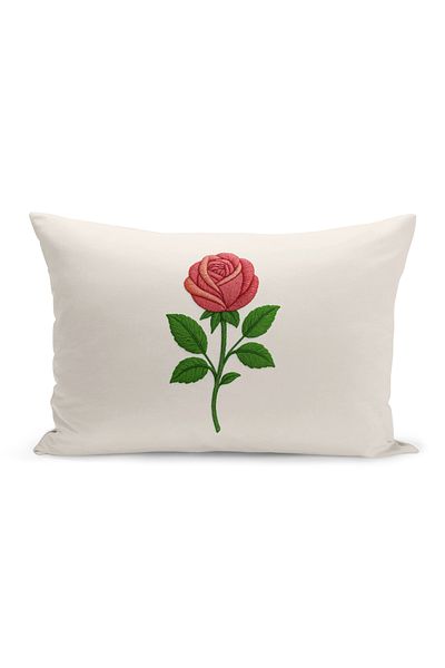 Bertille Home Husă de pernă imprimată digitală pe două părți (aspect de model de broderie Punch/Punch)