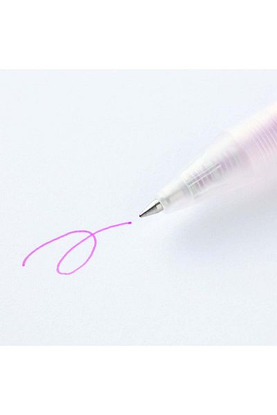 Muji Gel Ink Knock Type Ballpoint Pen, 0.5 mm, Purple