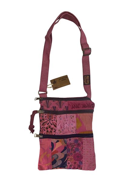 Old Cotton Vintage Colorful Ethnic Shabby Small Size Beach Daily Women's Shoulder Bag 24cm X 29cm