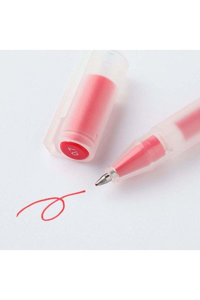 Muji Gel Ink Cap Type Ballpoint Pen, 0.7 mm, Red