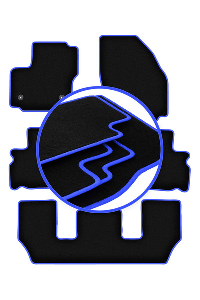 shumee Covorașe auto CARLUX-BLUE pentru: Ford Galaxy MK2 FL 7 locuri (2012-2015)