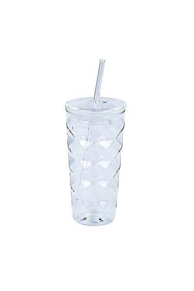 Mare Mosso Caffe ê Vendite Glass Cup with Straw 480 Ml.