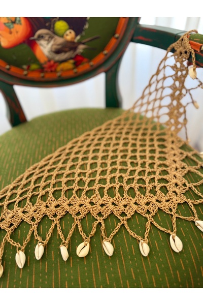 YELİZ HANDMADE باندانا شبكية من الصدف محبوكة يدويًا