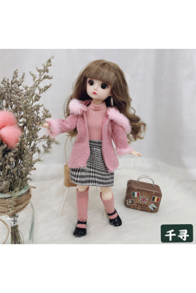 Choice دمية وملابس A4 30 سم دمية سمينة 12 مفصل متحرك 1/6 فستان بناتي ثلاثي الأبعاد عيون بنية لعبة مع ملابس