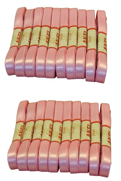 Larenya 1 cm Wide Ribbon |   10 Meters |   Pink Suitable for Handicraft, Ornament, Hobby and Packaging