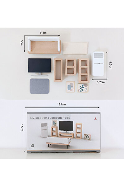 Choice1 Living room Wooden Play House Toy Set Mini Dollhouse Simulated Furnit...