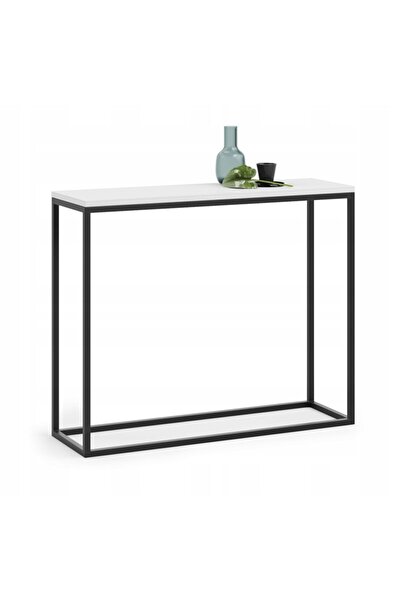 Hitit Dekorasyon Dab Siyah Metal Ahşap Dresuar Konsol Meşe